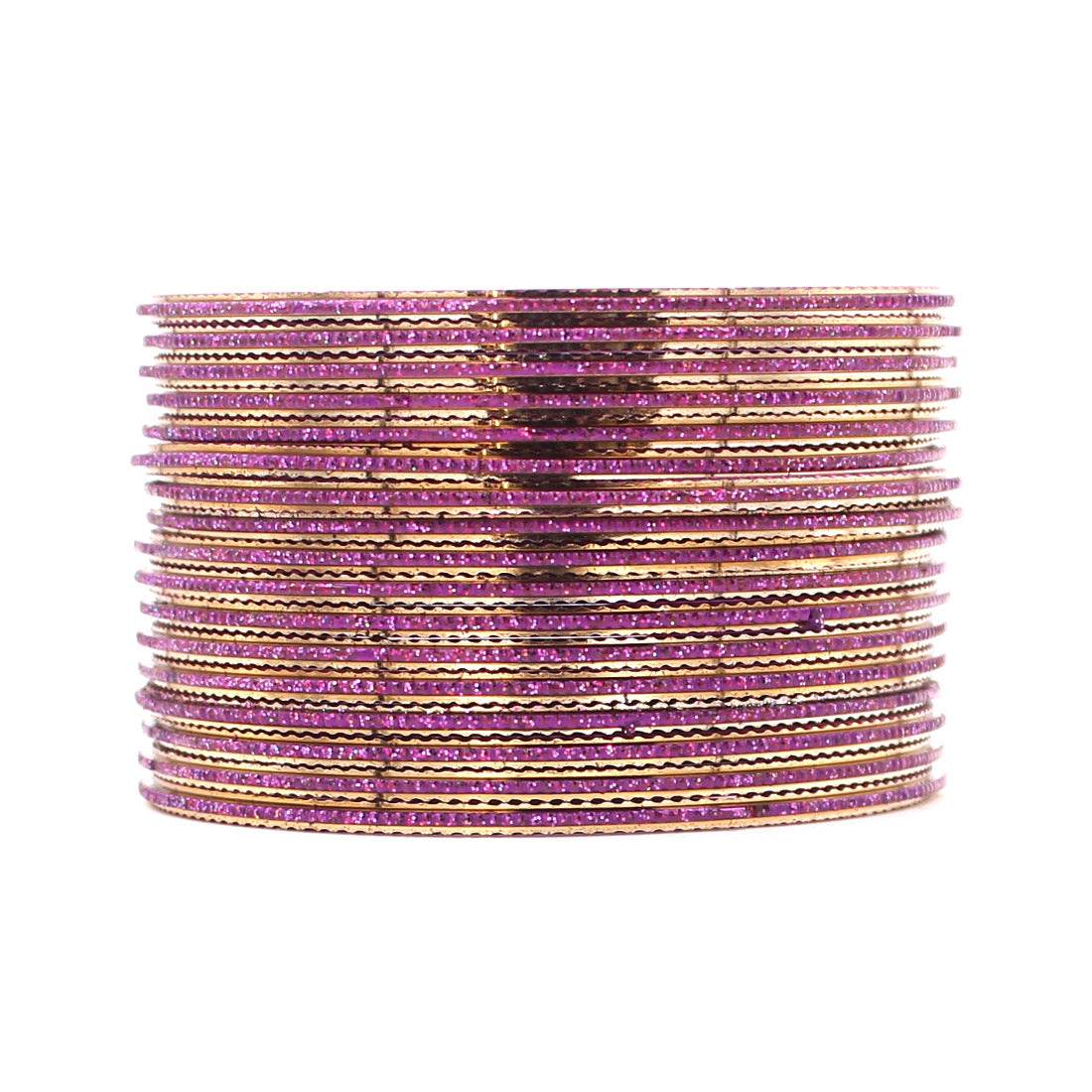 Shining Glitter Bangles with golden borders by T4 Jewels Rani Plain Metal Bangles T4 Jewels