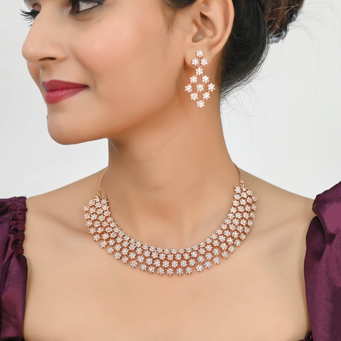 Gorgeous CZ Necklace Set for a Bold and Beautiful Statement T4 Jewels