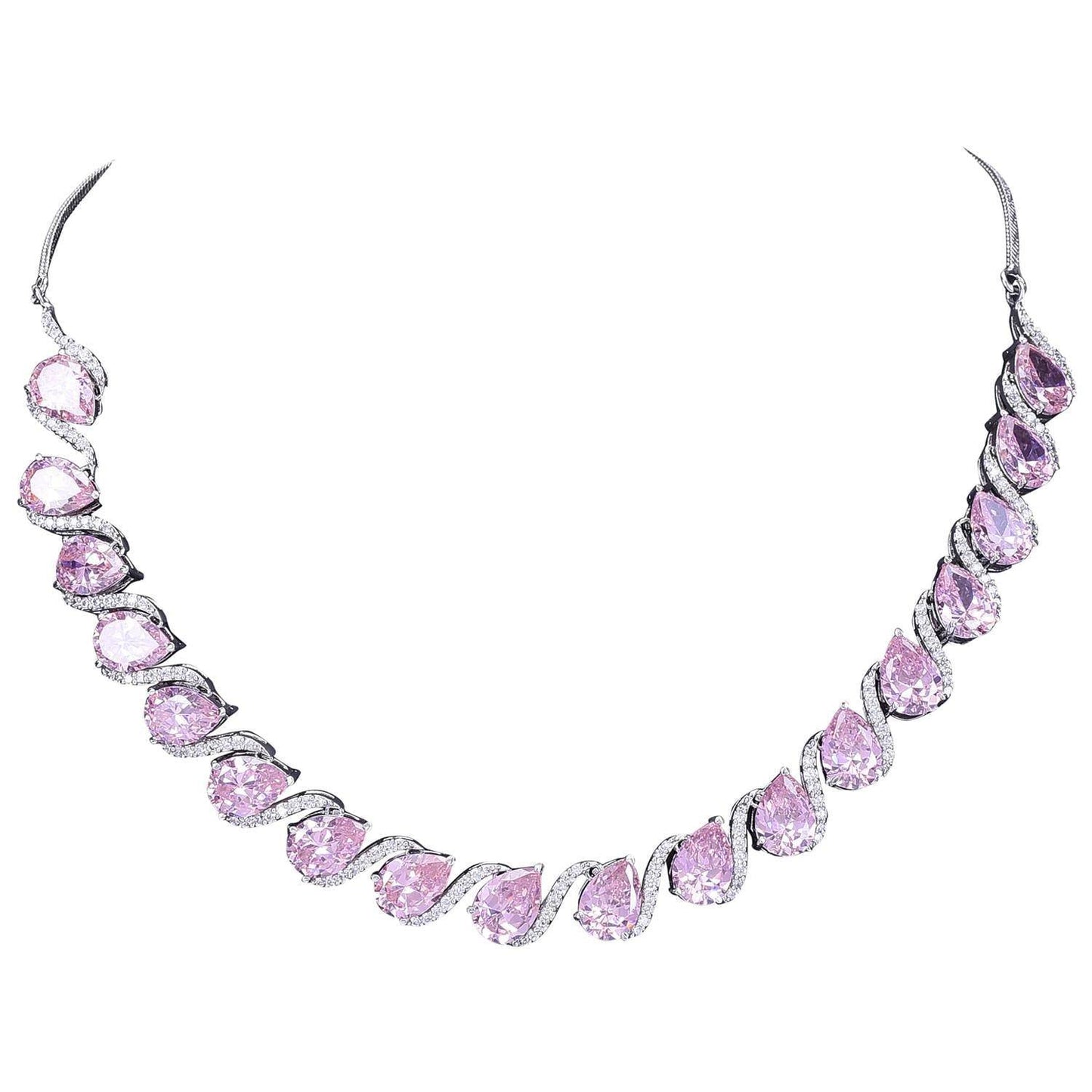 Gorgeous Handcrafted CZ Necklace Set - A Sensational and Eye-Catching Jewelry Piece T4 Jewels