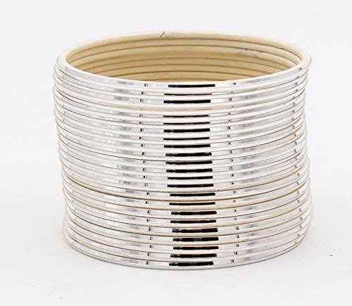 T4 Jewels Many Colors Glossy Metal Bangles (Pack Of 24). 2.12 Cream Metal Bangles T4 Jewels