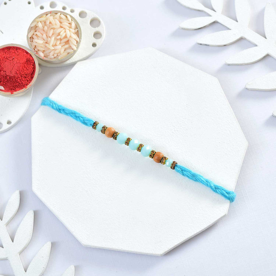 T4 Jewels Blue Colour Rakhi With Dairy Milk Silk (Gift)-SR2 Rakhi T4 Jewels