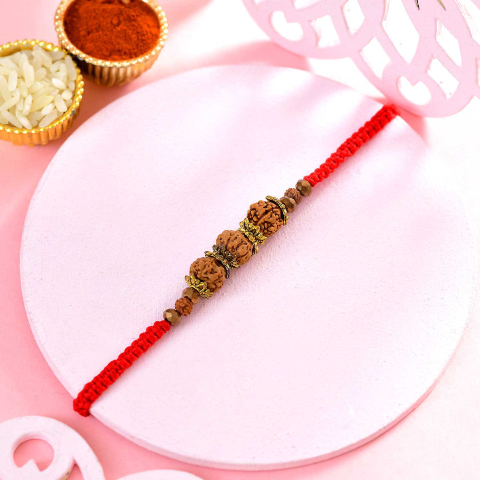 Traditional Rudraksha Rakhi | Spiritual Rakhi for Raksha Bandhan - SR33 Rakhi T4 Jewels
