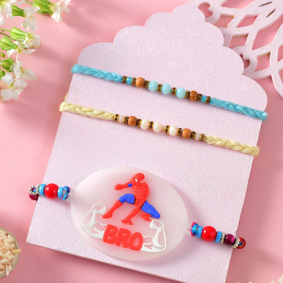 Spiderman BRO Rakhi Set | Superhero & Beads Rakhi for Brothers - SR35 Rakhi T4 Jewels