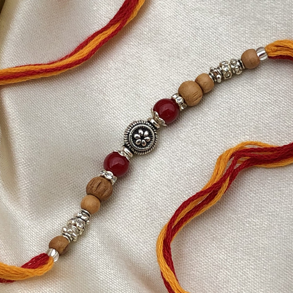 T4 Jewels Ethnic Silver & Wood Rakhi🏵️For Brothers 😍– SR50 Rakhi T4 Jewels
