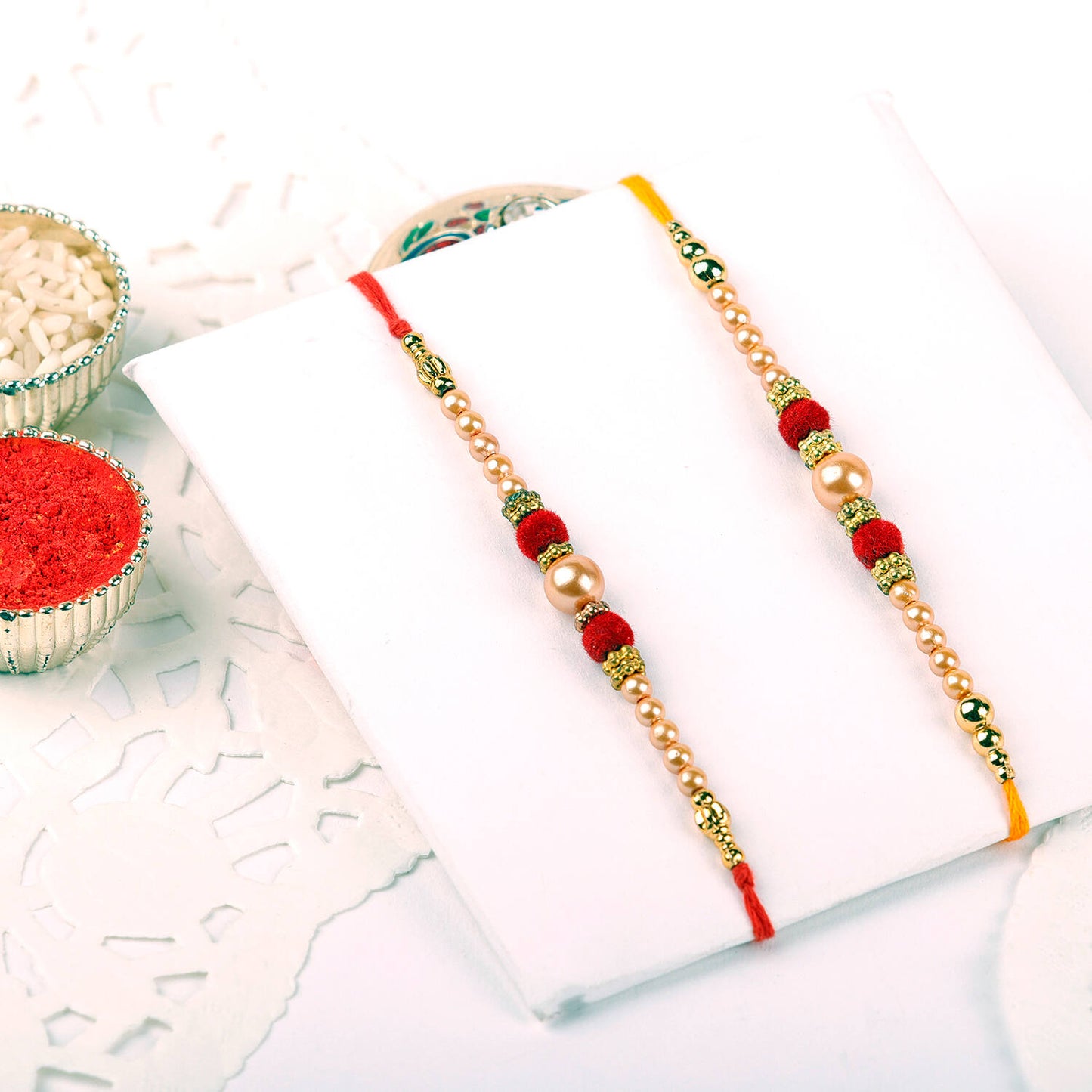 T4 Jewels Beaded Rakhi with Stone Work | Designer Rakhi for Brother – Rakshabandhan Special😊 - SR55 Rakhi T4 Jewels