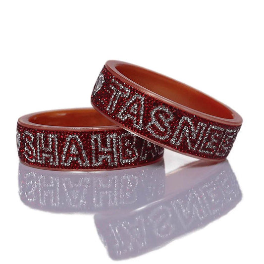 Best Customized Name Bangle Pair (Pack of 2) 2.8 Name Bangles T4 Jewels