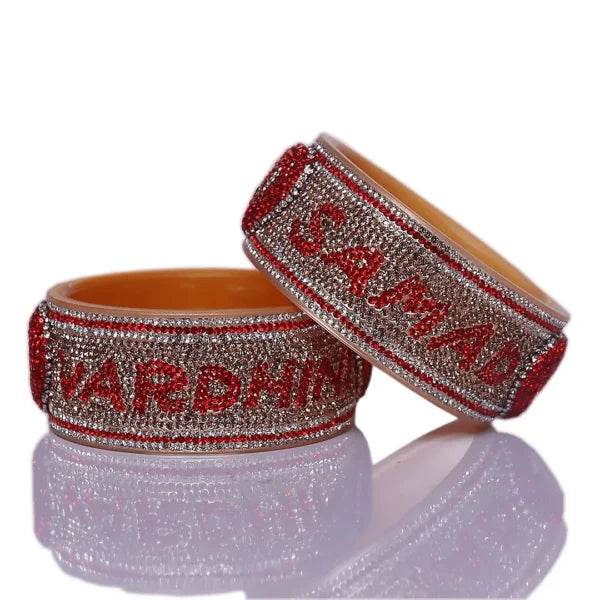 Beautiful Personalised Name Bangle Pair (Pack of 2) 2.8 Name Bangles T4 Jewels