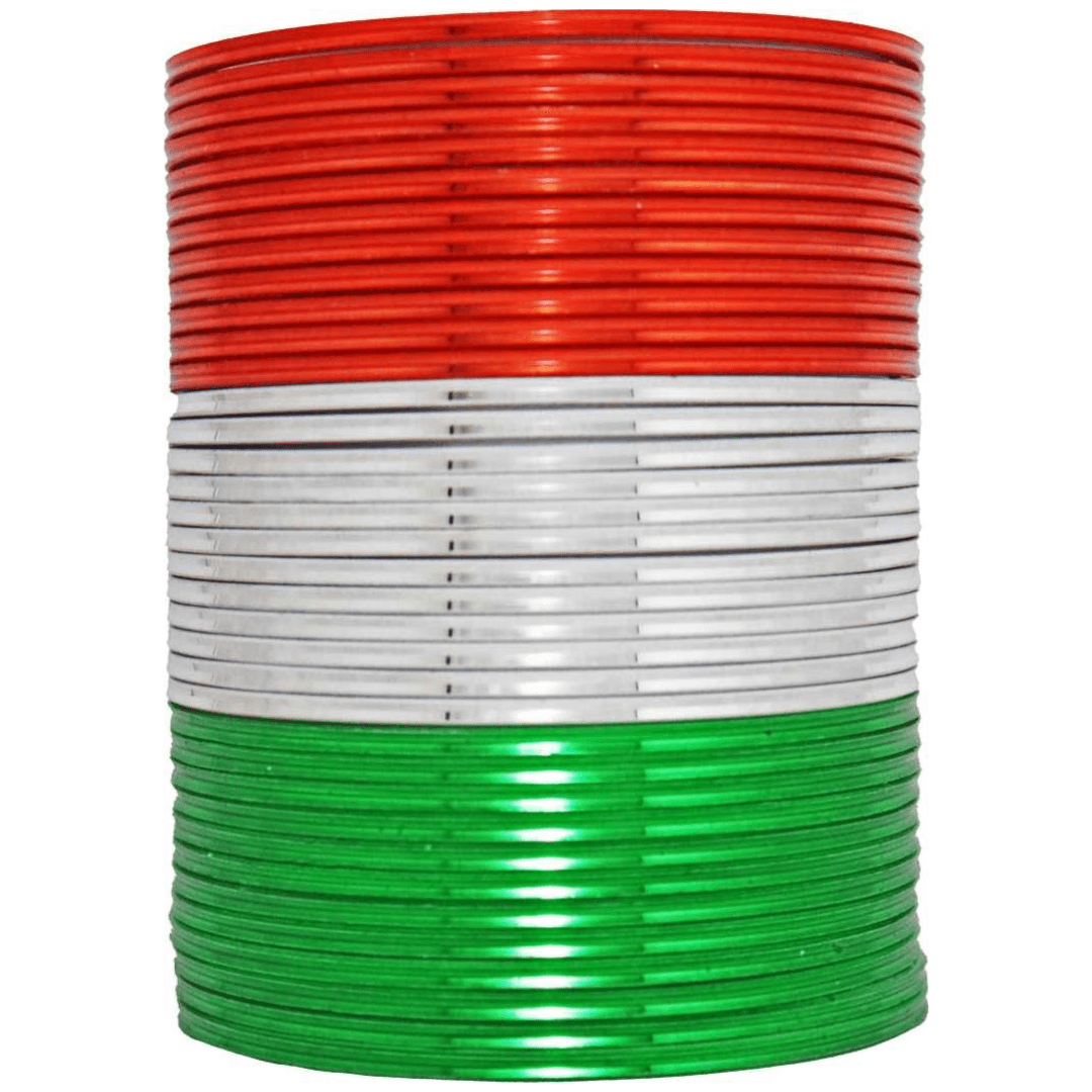 T4 Jewels Glossy Tricolor Bangle Set (Pack Of 36) Tricolor Bangles T4 Jewels