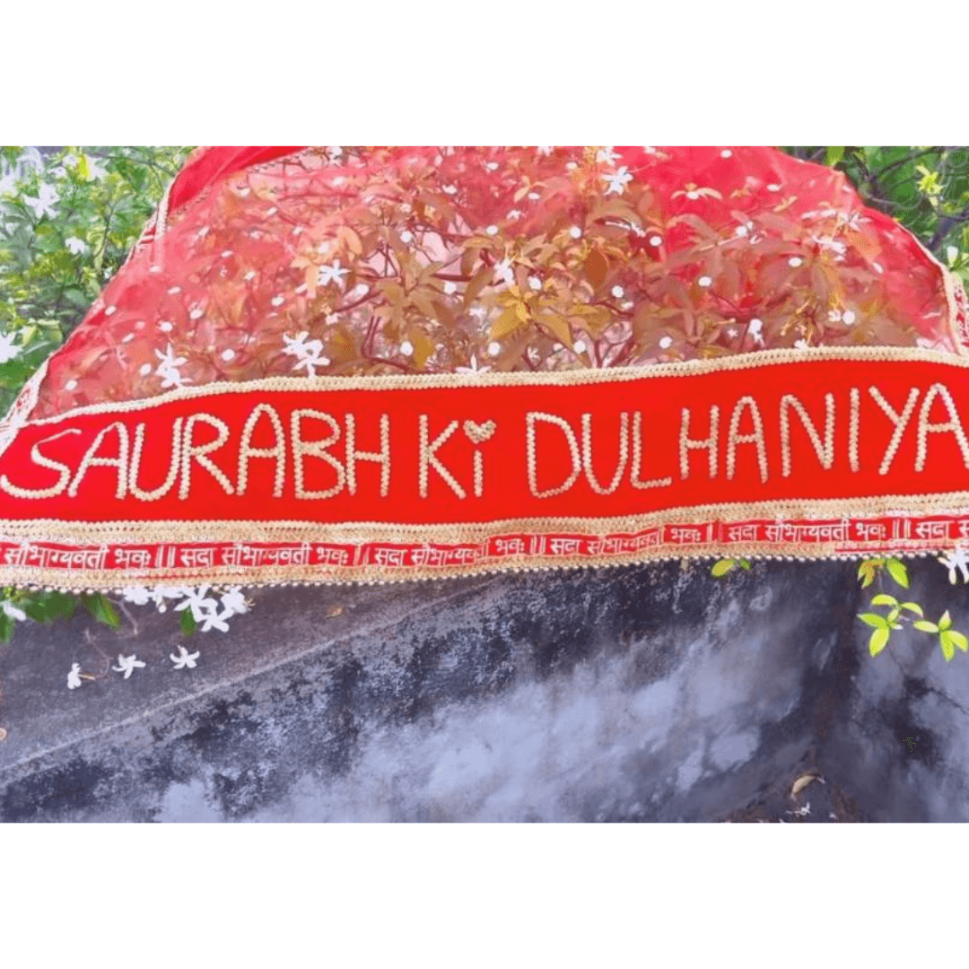 T4 Jewels Beautiful Entry Dupatta For Bridal Entry For Wedding & Marriage Customized Chunri For Wedding T4 Jewels