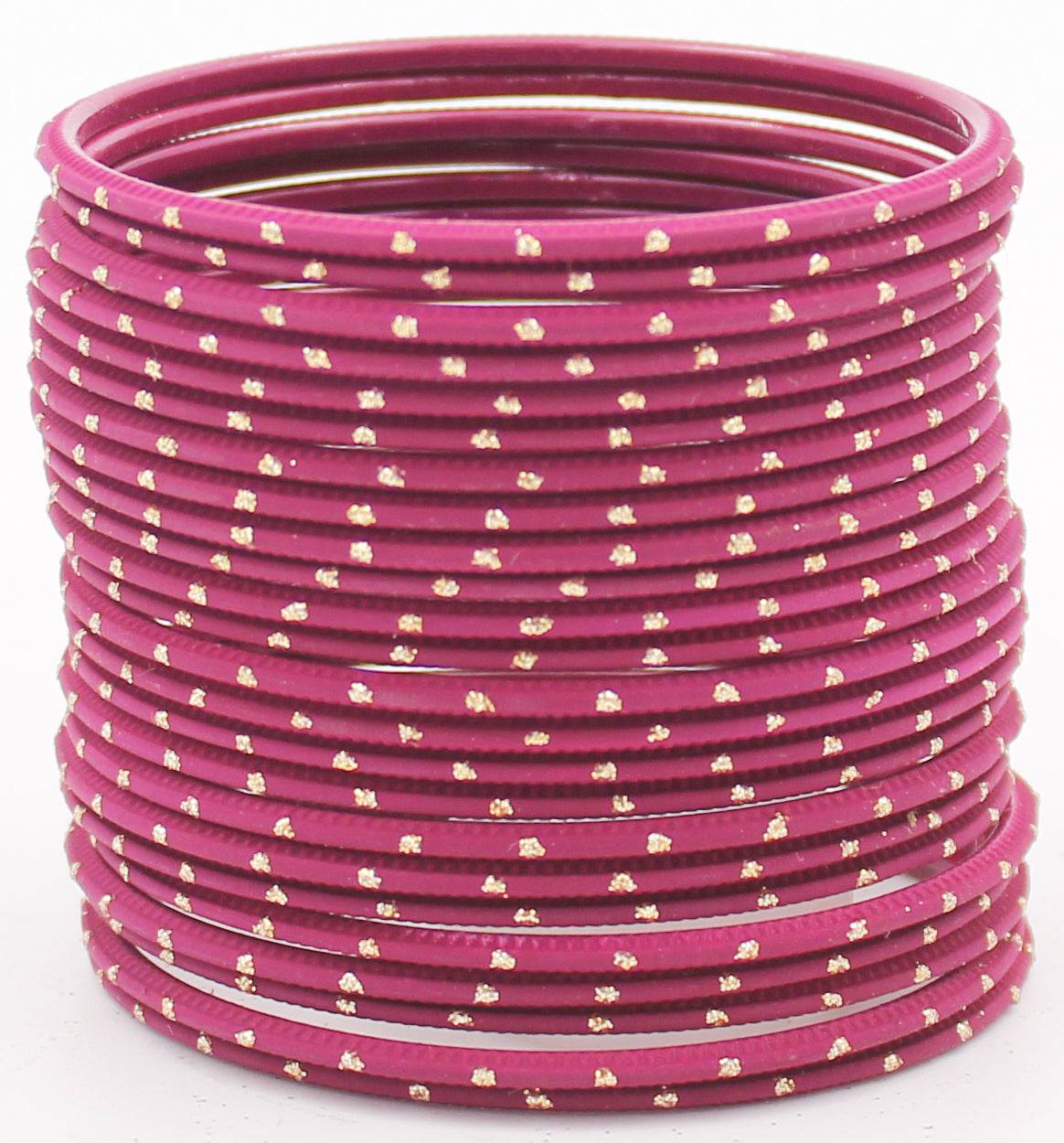 Set of 24 Plain Matte Textured Metal Bangles By T4 Jewels Wine Plain Metal Bangles T4 Jewels