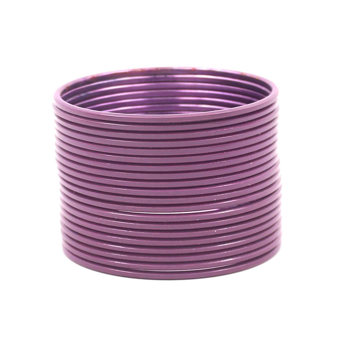 Set of 24 Solid Coloured Plain Metal Bangles by T4 Jewels Wine Plain Metal Bangles T4 Jewels