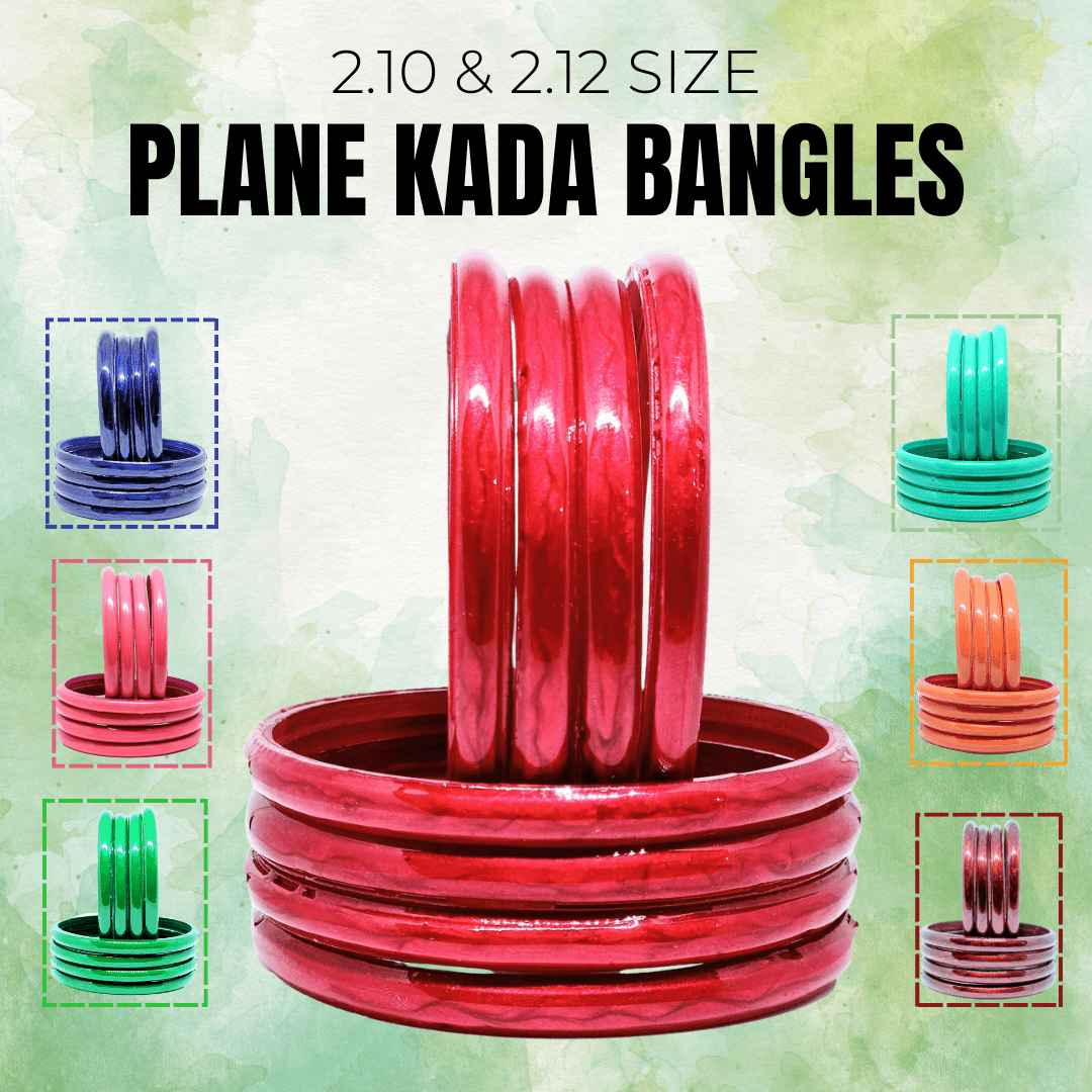 T4 Jewels (Large Size) Many Colors Glass Kada Bangles (Pack Of 8)-RSHN Large Size Bangles T4 Jewels