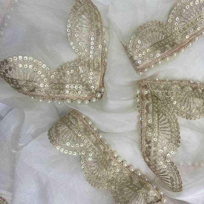 Ayesha Wedding Bridal Name Customize Chunni/Dupatta White Customized Chunri For Wedding T4 Jewels