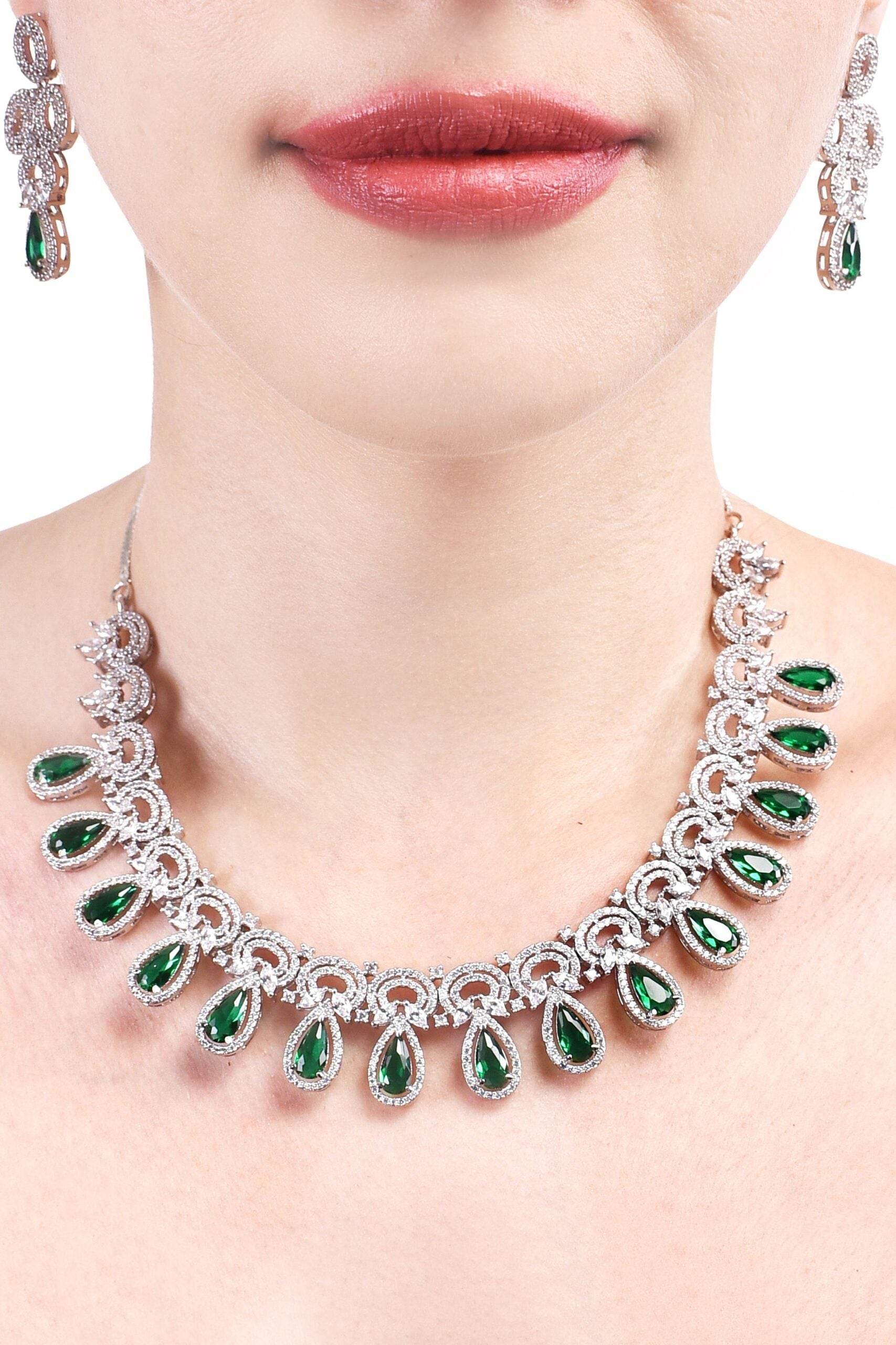 Glittering Handmade CZ Necklace Set Jewelry for Women - Shine Bright! T4 Jewels