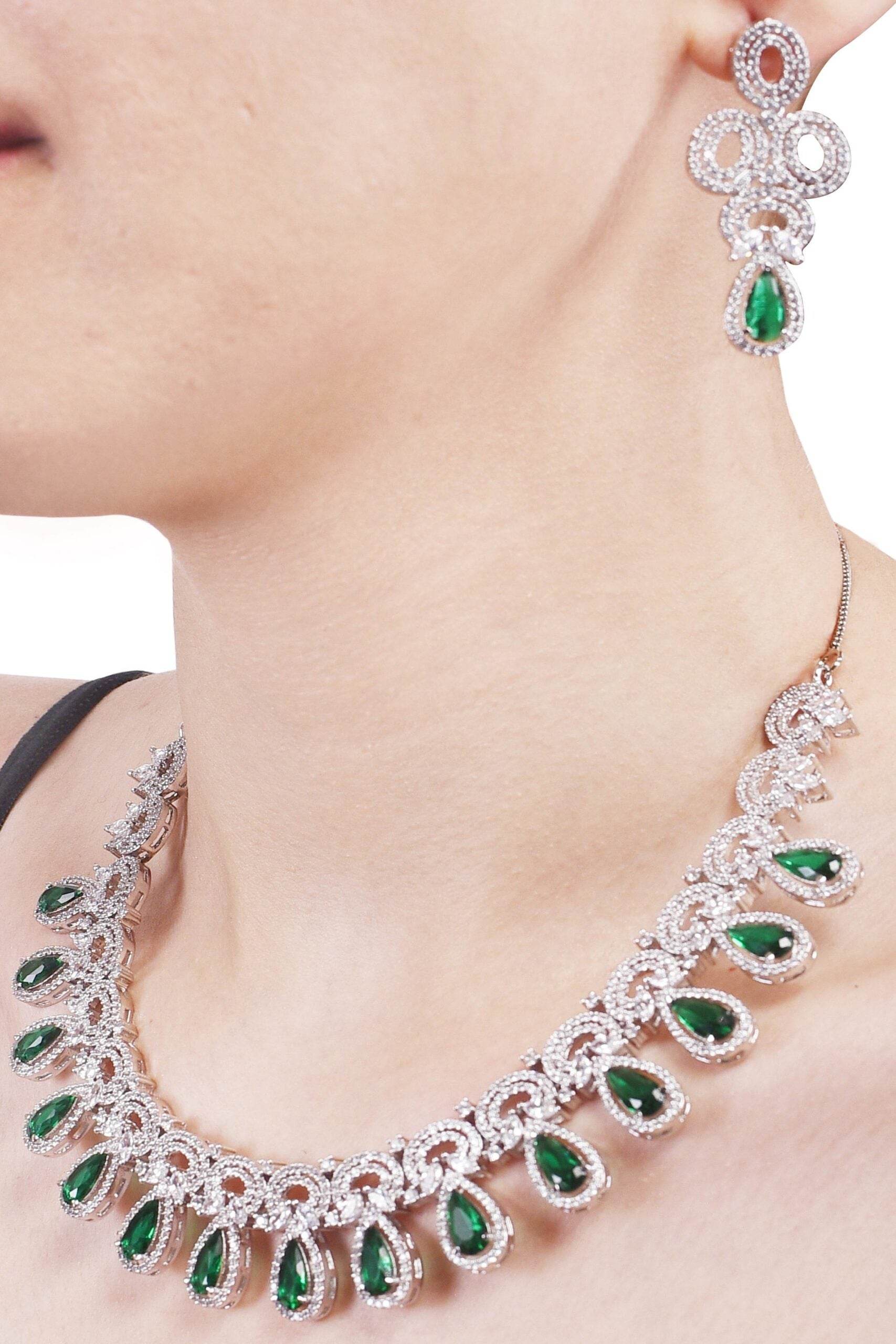 Glittering Handmade CZ Necklace Set Jewelry for Women - Shine Bright! T4 Jewels