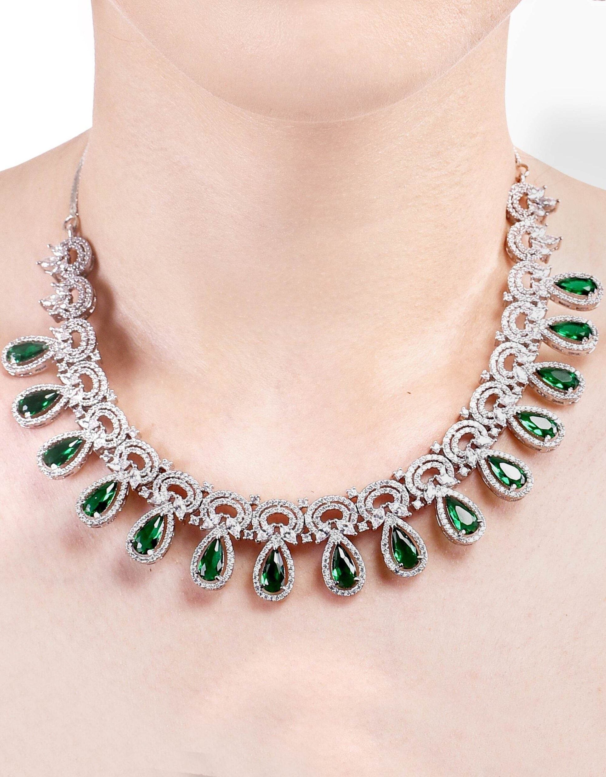 Glittering Handmade CZ Necklace Set Jewelry for Women - Shine Bright! T4 Jewels