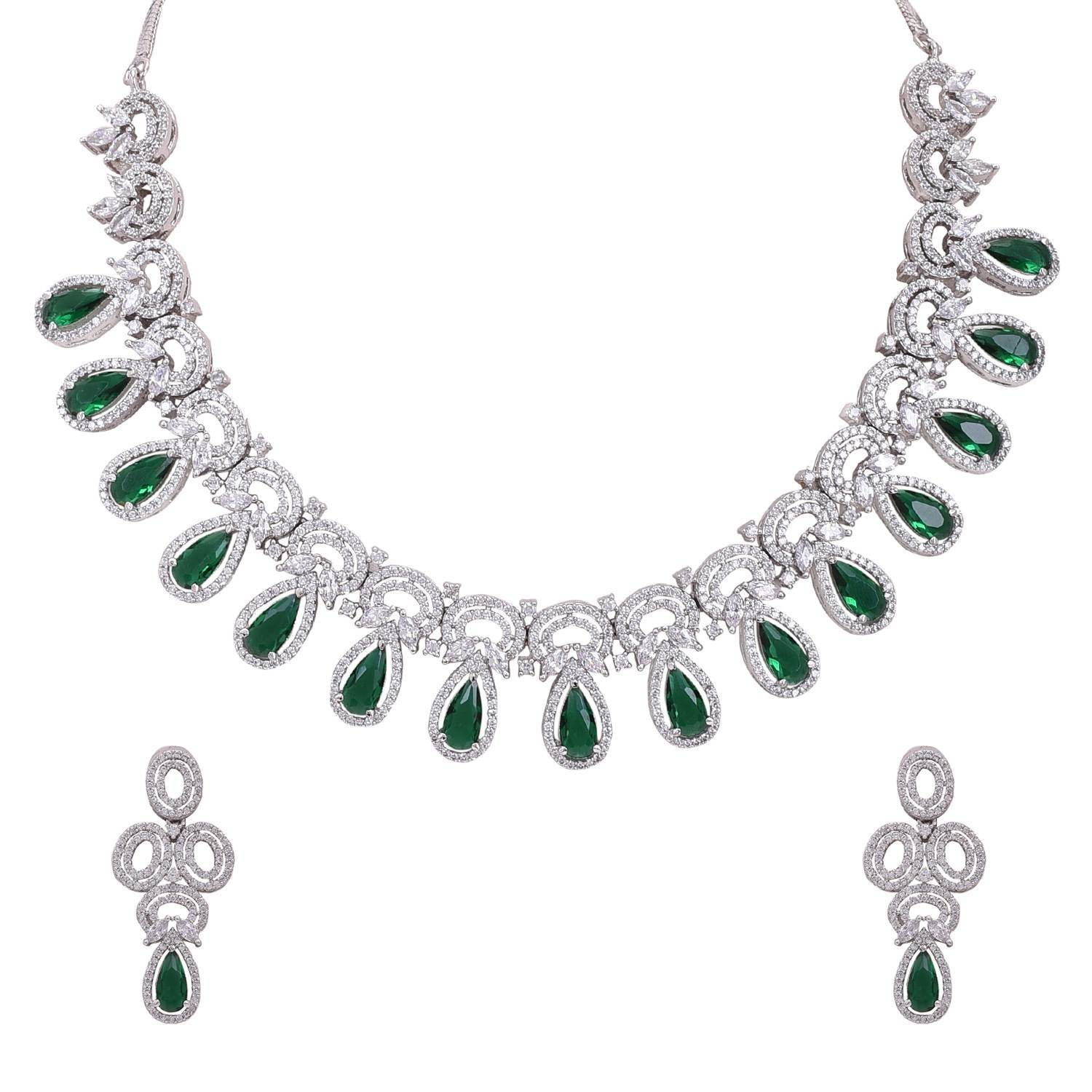 Glittering Handmade CZ Necklace Set Jewelry for Women - Shine Bright! T4 Jewels