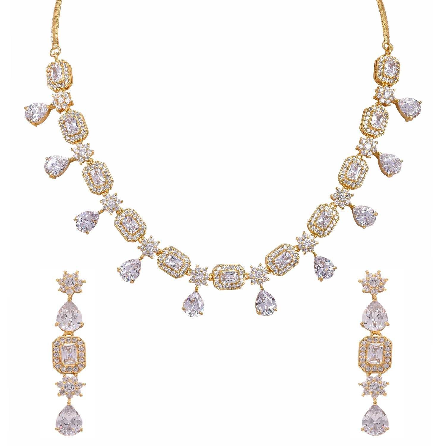 Spectacular Handcrafted CZ Necklace Set - An Exquisite and Unique Jewelry Piece T4 Jewels
