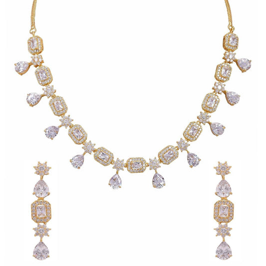 Spectacular Handcrafted CZ Necklace Set - An Exquisite and Unique Jewelry Piece T4 Jewels