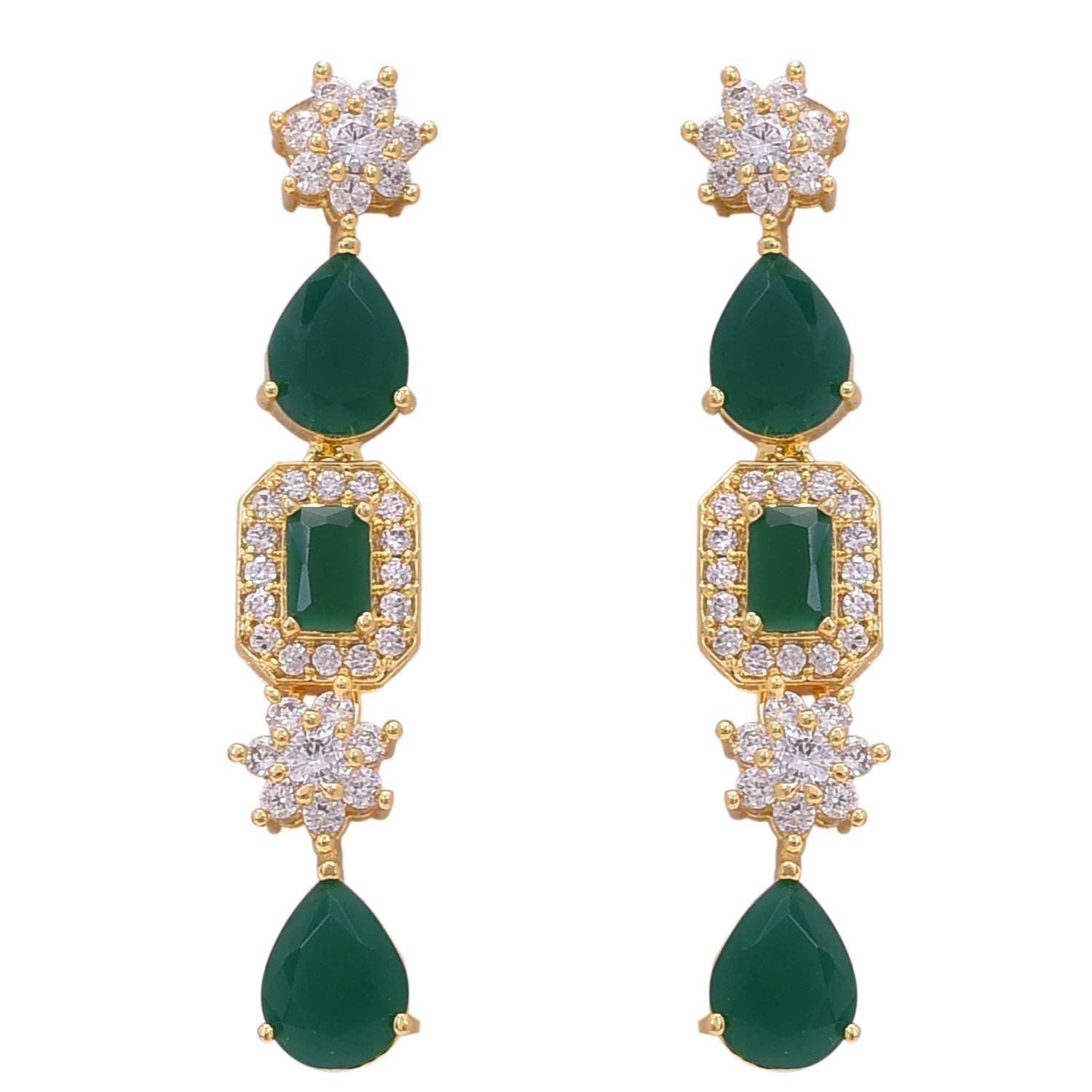 Graceful Handcrafted CZ Necklace Set - A Delicate and Dazzling Jewelry Piece T4 Jewels