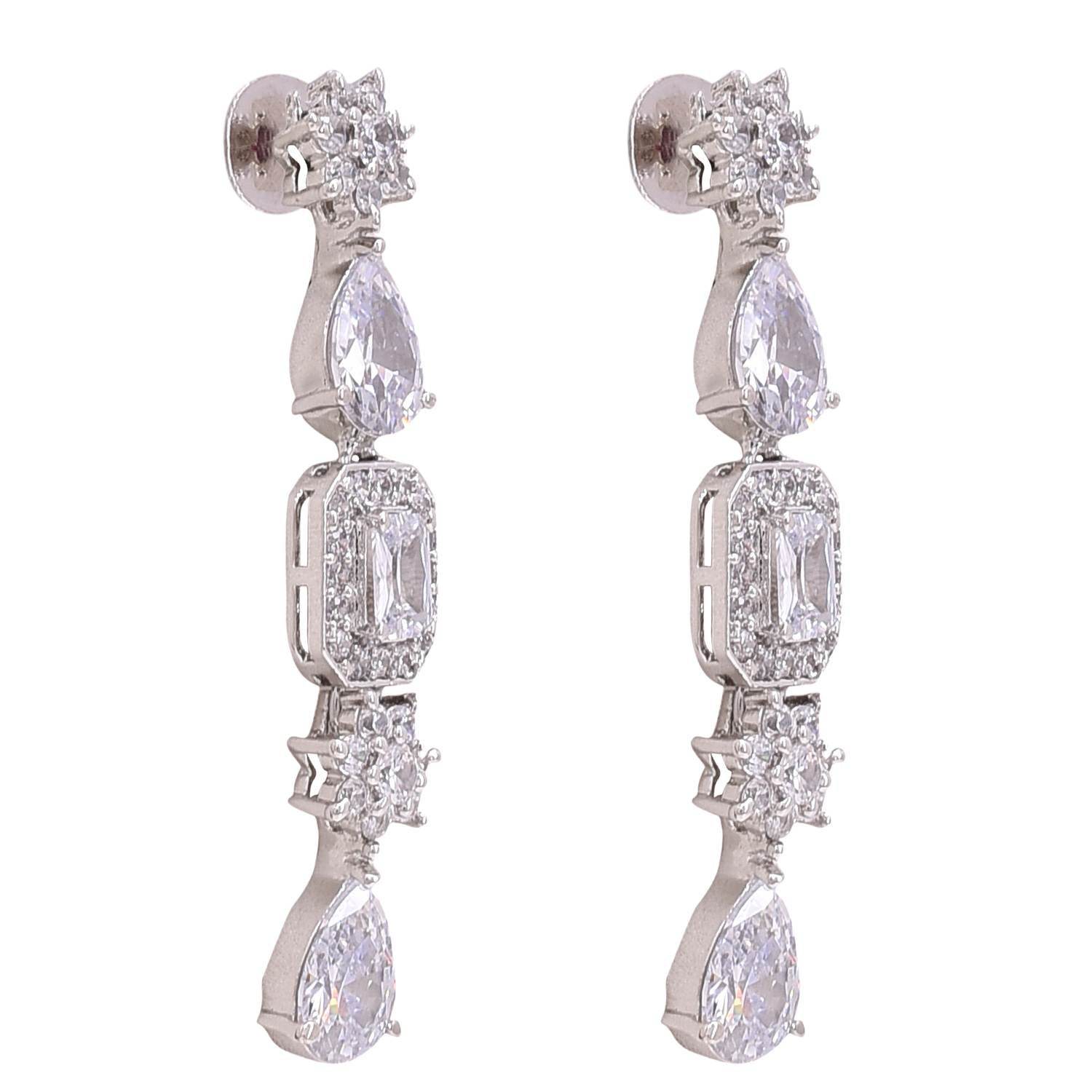 Glittering Handcrafted CZ Necklace Set - A Stunning Jewelry Piece for Women T4 Jewels