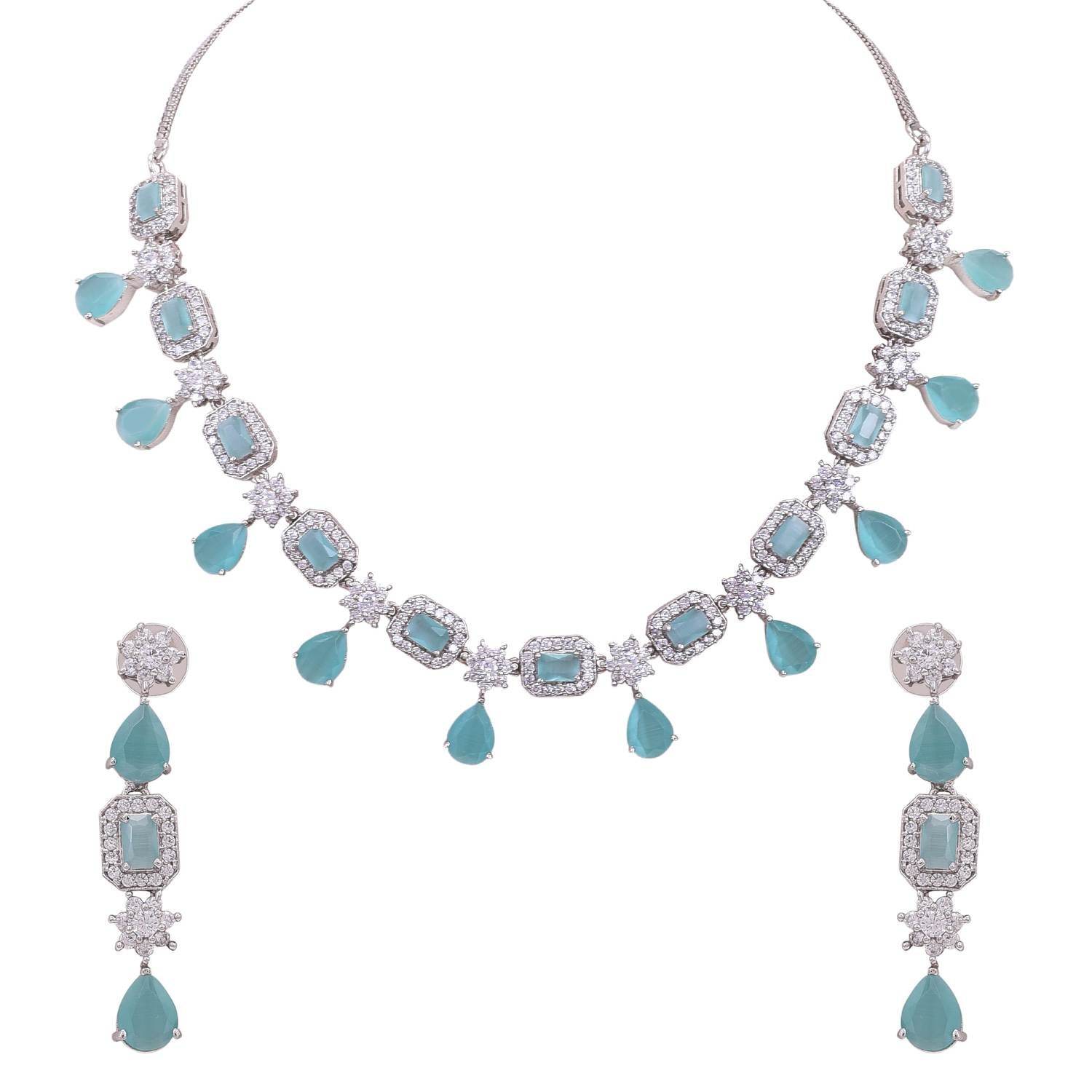 Charming Handcrafted CZ Necklace Set - A Lovely and Feminine Jewelry Piece T4 Jewels