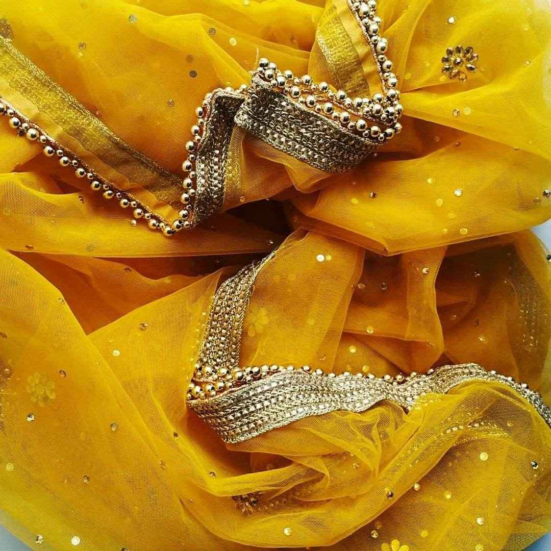 Ayesha Wedding Bridal Name Customize Chunni/Dupatta Yellow Customized Chunri For Wedding T4 Jewels