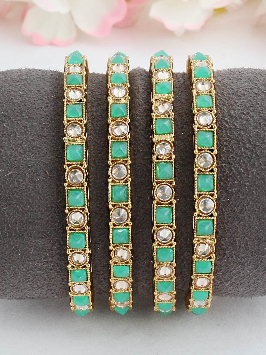 Mahira Bangle Set 2.4 Mint Green Bangles T4 Jewels