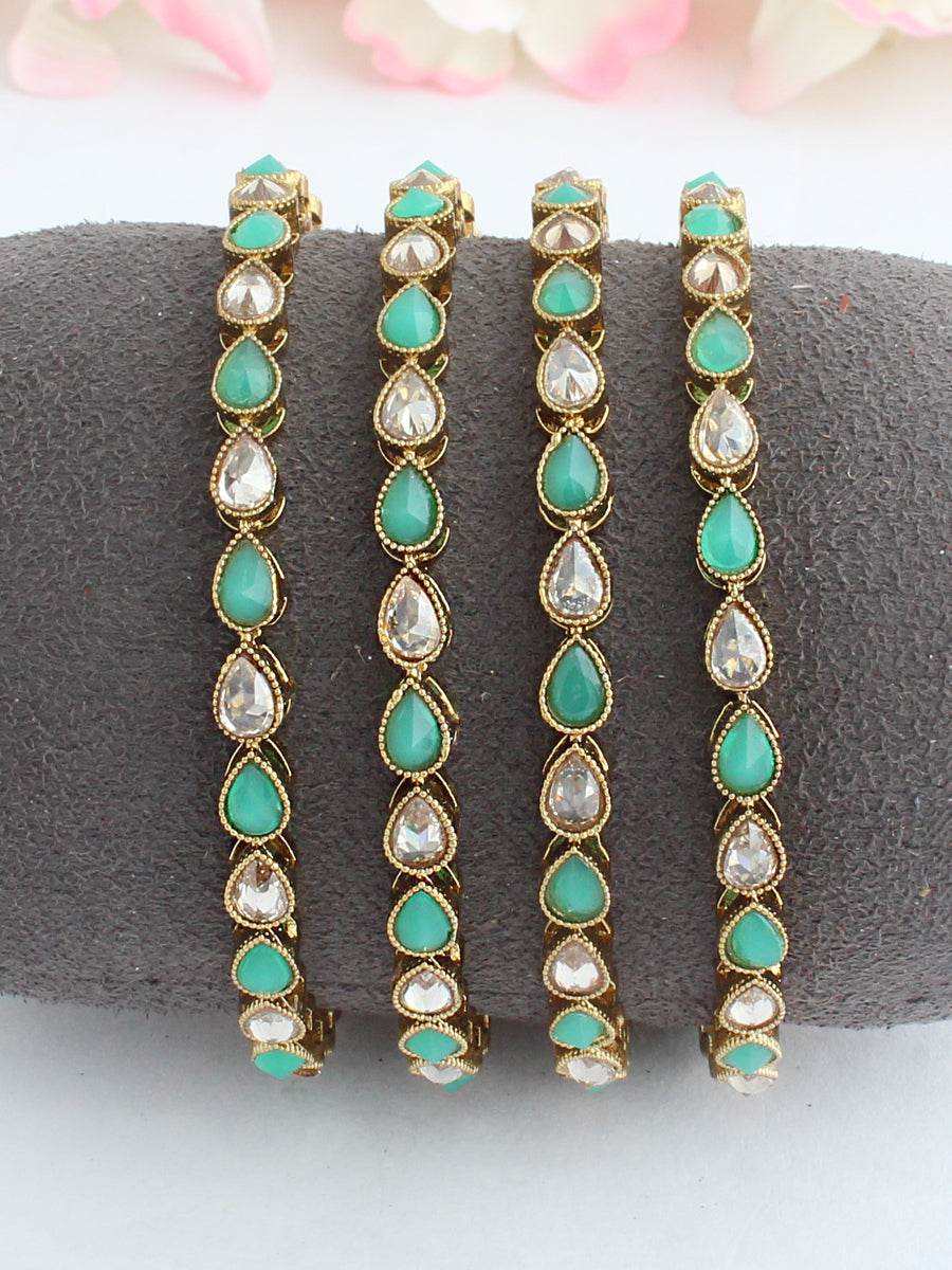 Shairy Bangle Set 2.4 Mint Green Bangles T4 Jewels