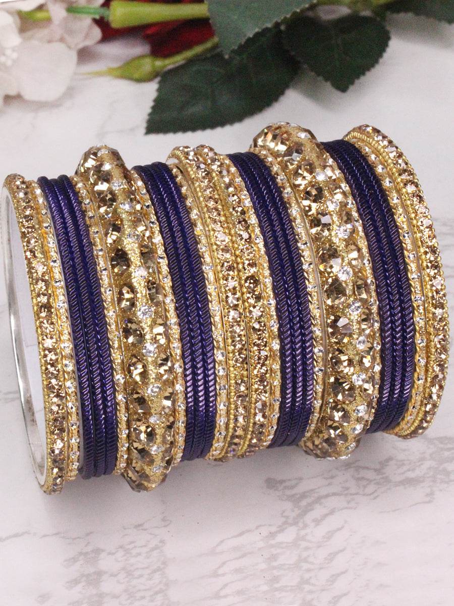 Poorva Bangle Set Purple 2.1O Bangles T4 Jewels