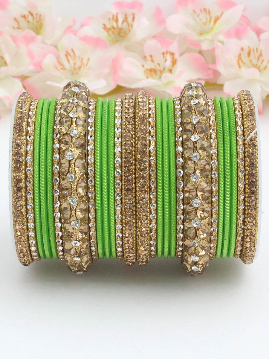Poorva Bangle Set Pistachio Green Bangles T4 Jewels