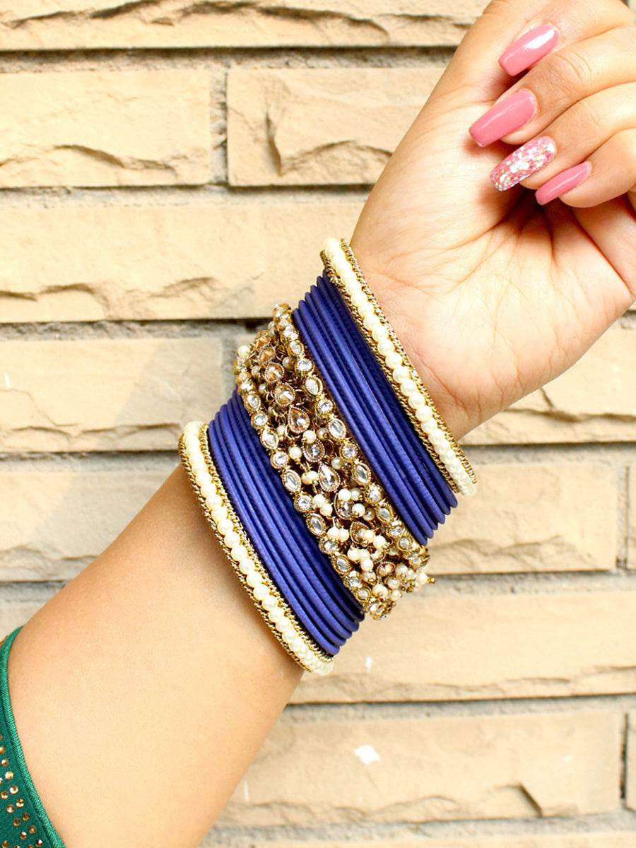 Amreen Bangle Set Blue 2.4 Bangles T4 Jewels