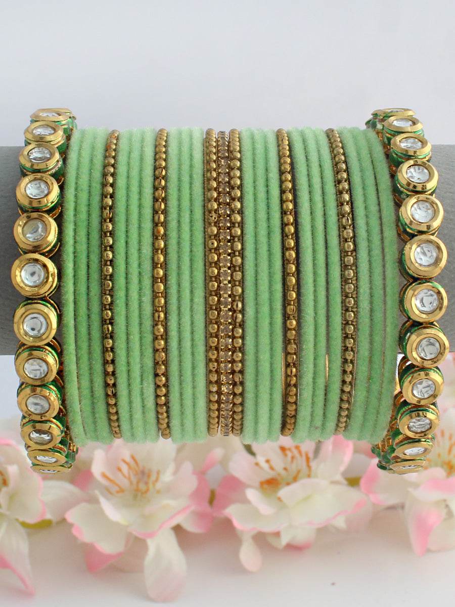 Rupali Bangle Set Mint Green 2.4 Bangles T4 Jewels