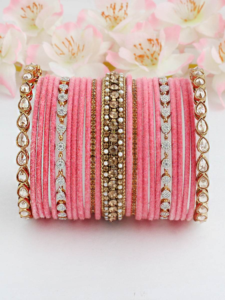 Navika Bangle Set Pink 2.2 Bangles T4 Jewels