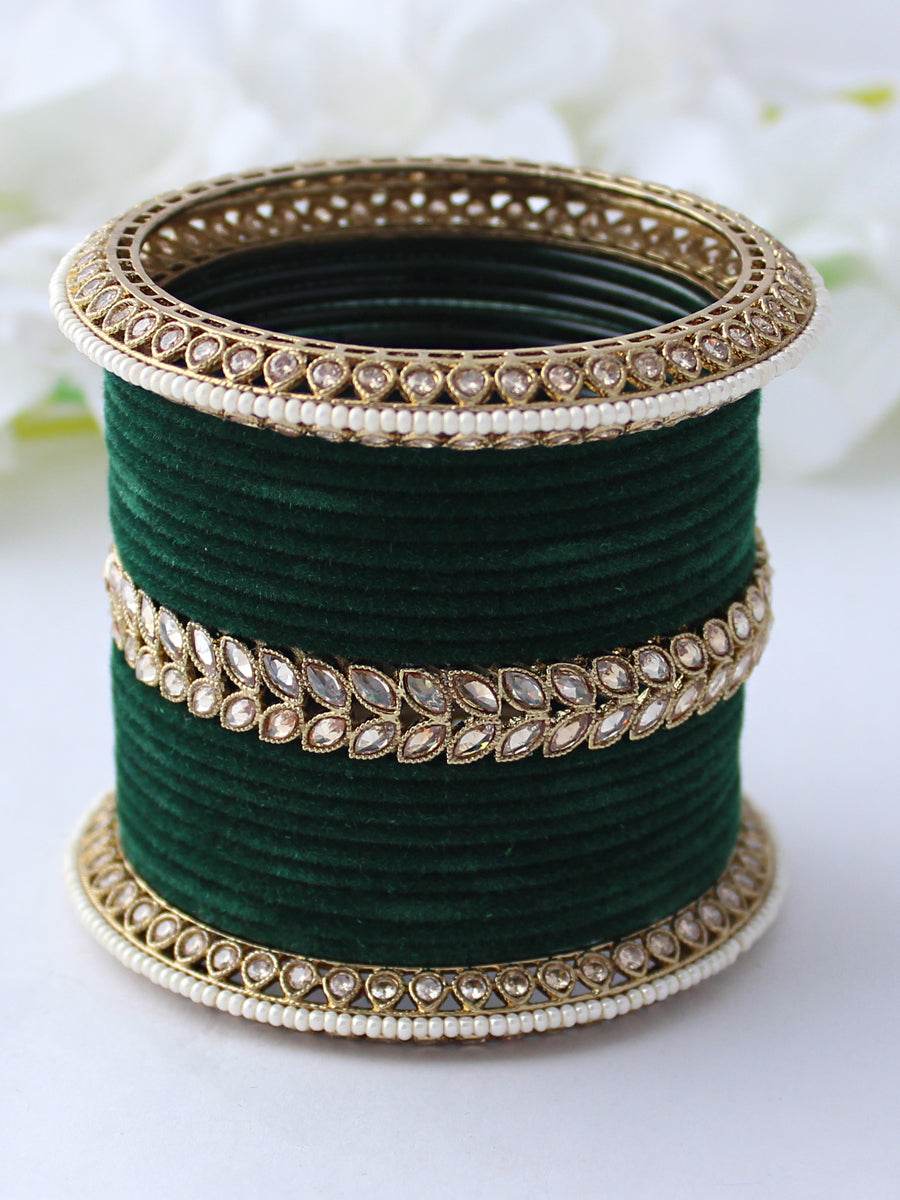 Reet Bangle Set Green Bangles T4 Jewels