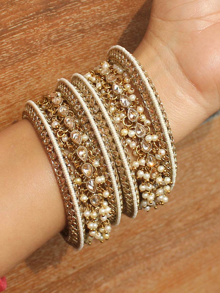 Aasma Bangle Set Golden 2.4 Bangles T4 Jewels