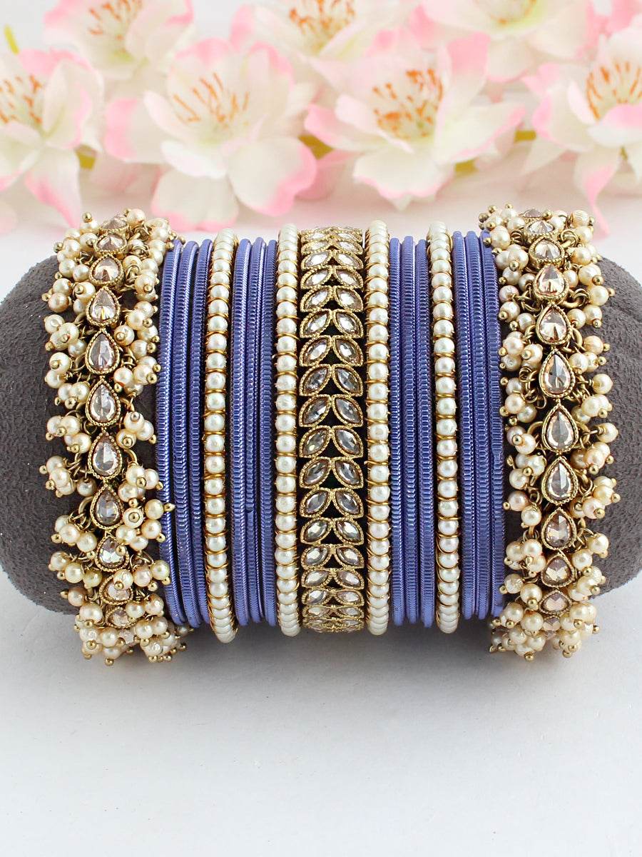 Ashna Bangle Set 2.4 Purple Bangles T4 Jewels