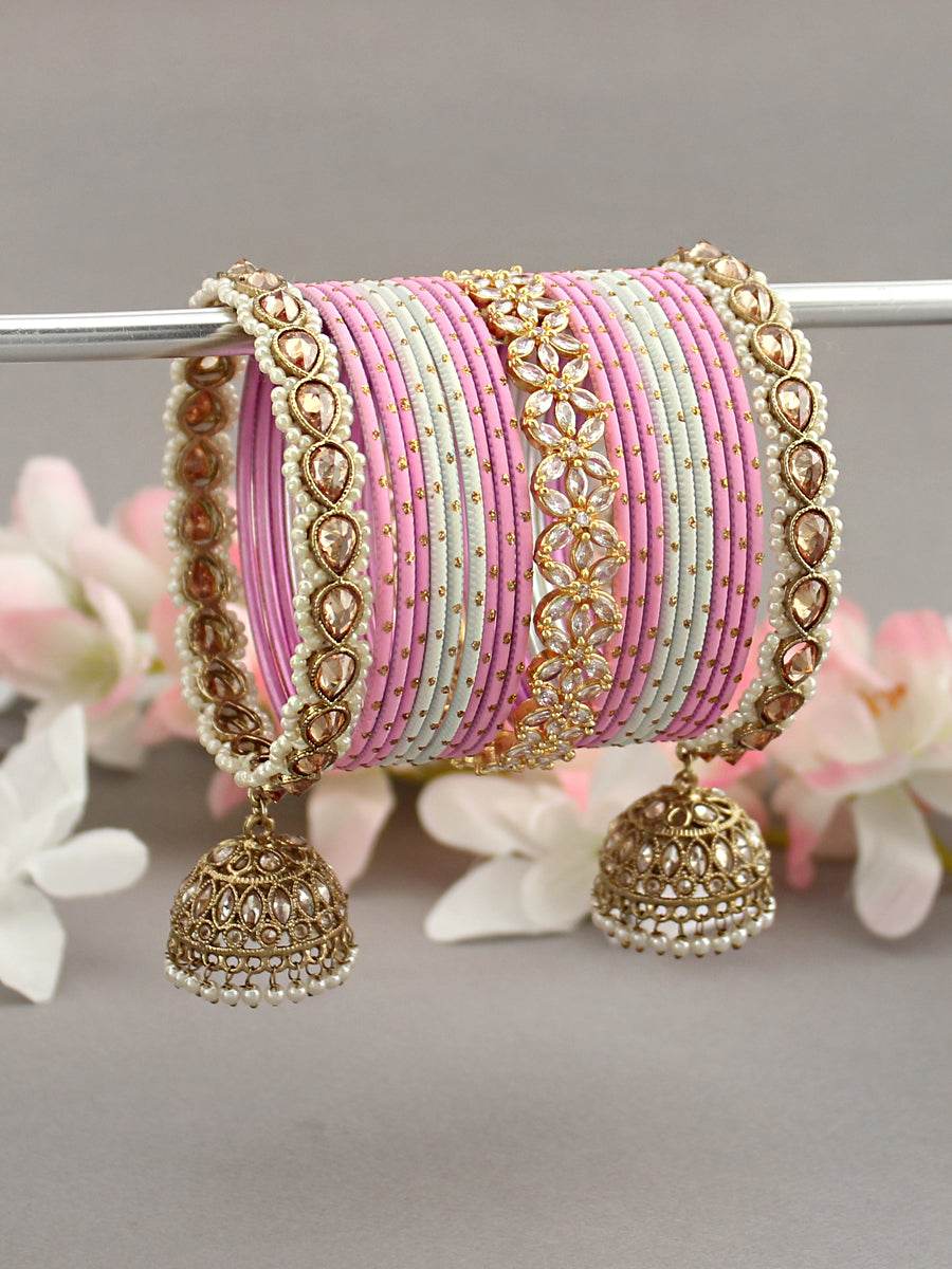 Akansha Bangle Set Pastel Pink Bangles T4 Jewels