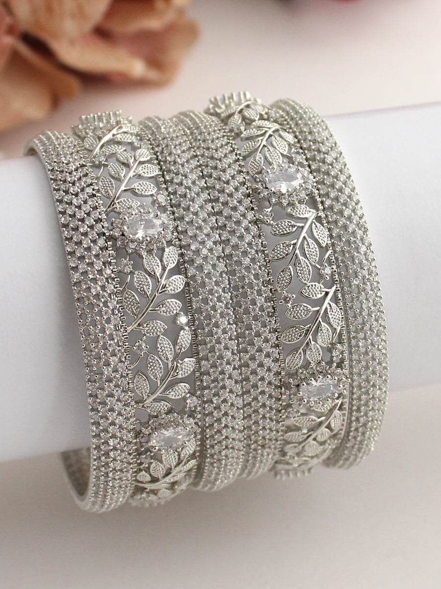 Shruti Bangle Set Silver Bangles T4 Jewels