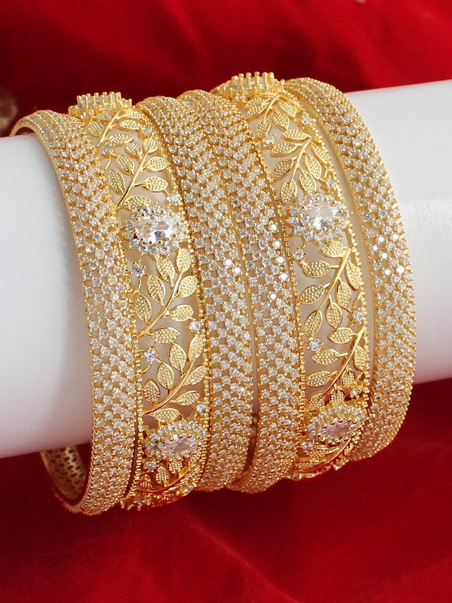 Shruti Bangle Set Gold 2.1O Bangles T4 Jewels