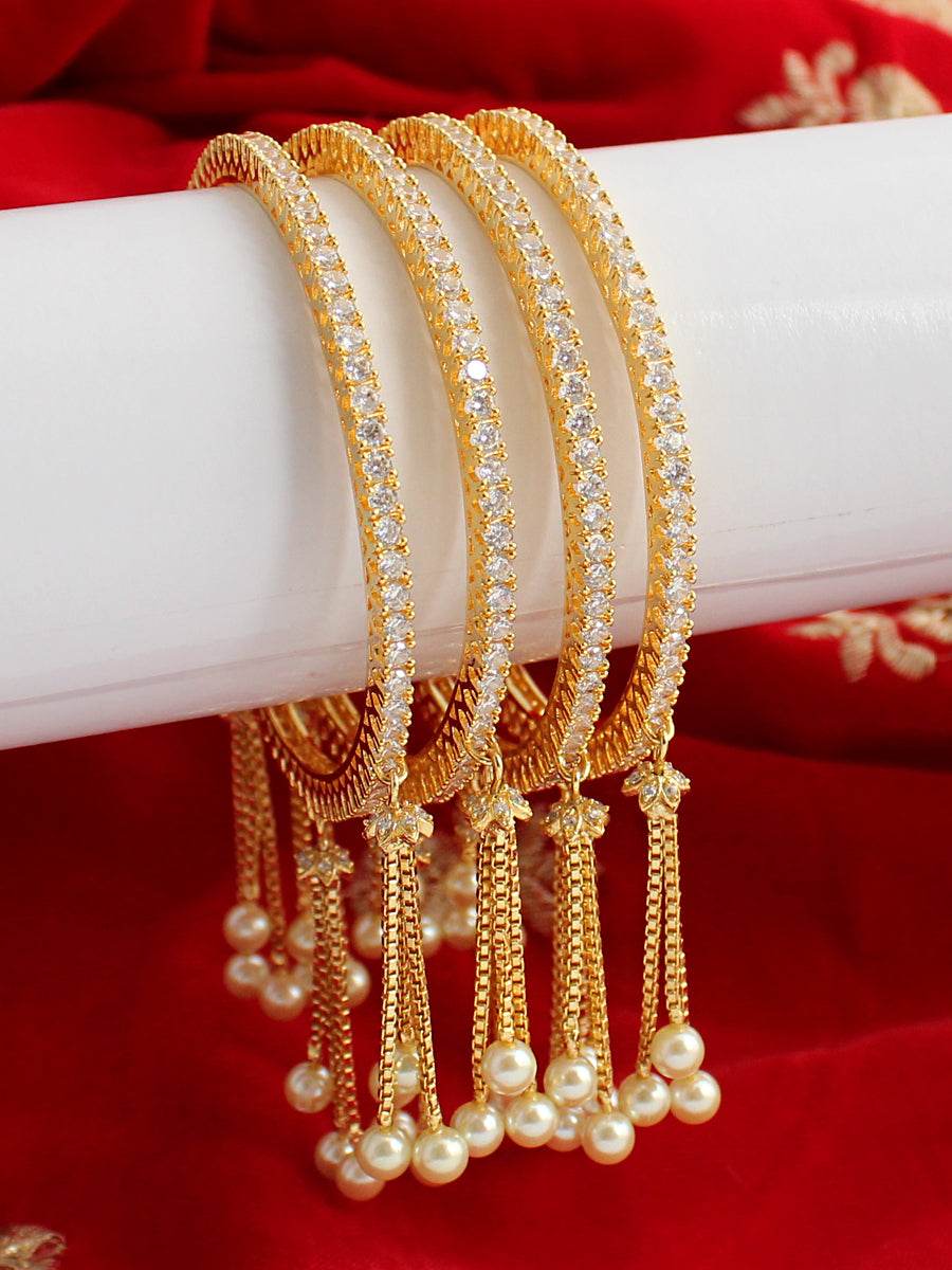 Avni Bangle Set White Bangles T4 Jewels