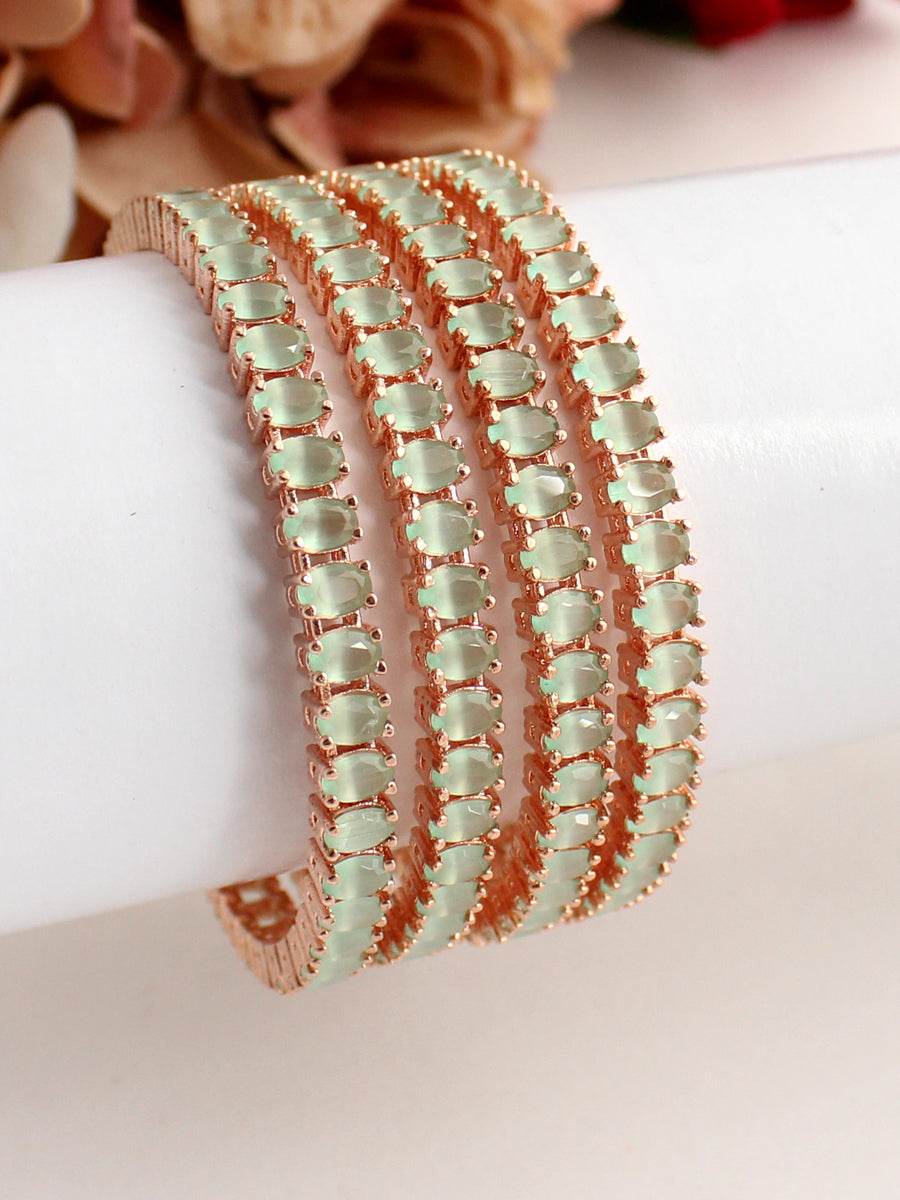 Lavanya Bangle Set Mint Green Bangles T4 Jewels