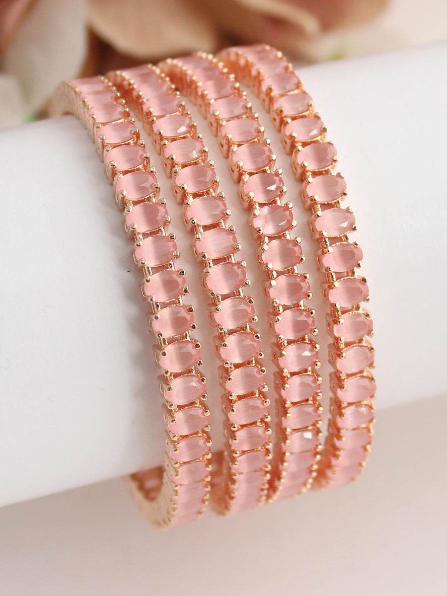 Lavanya Bangle Set Pastel Pink Bangles T4 Jewels