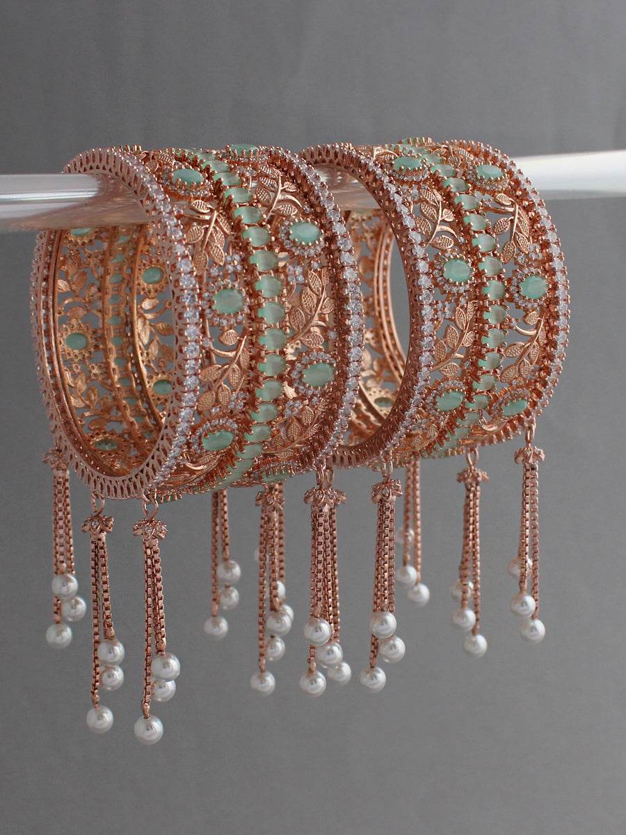 Sharmin Bangle Set 2.4 Mint Green Bangles T4 Jewels