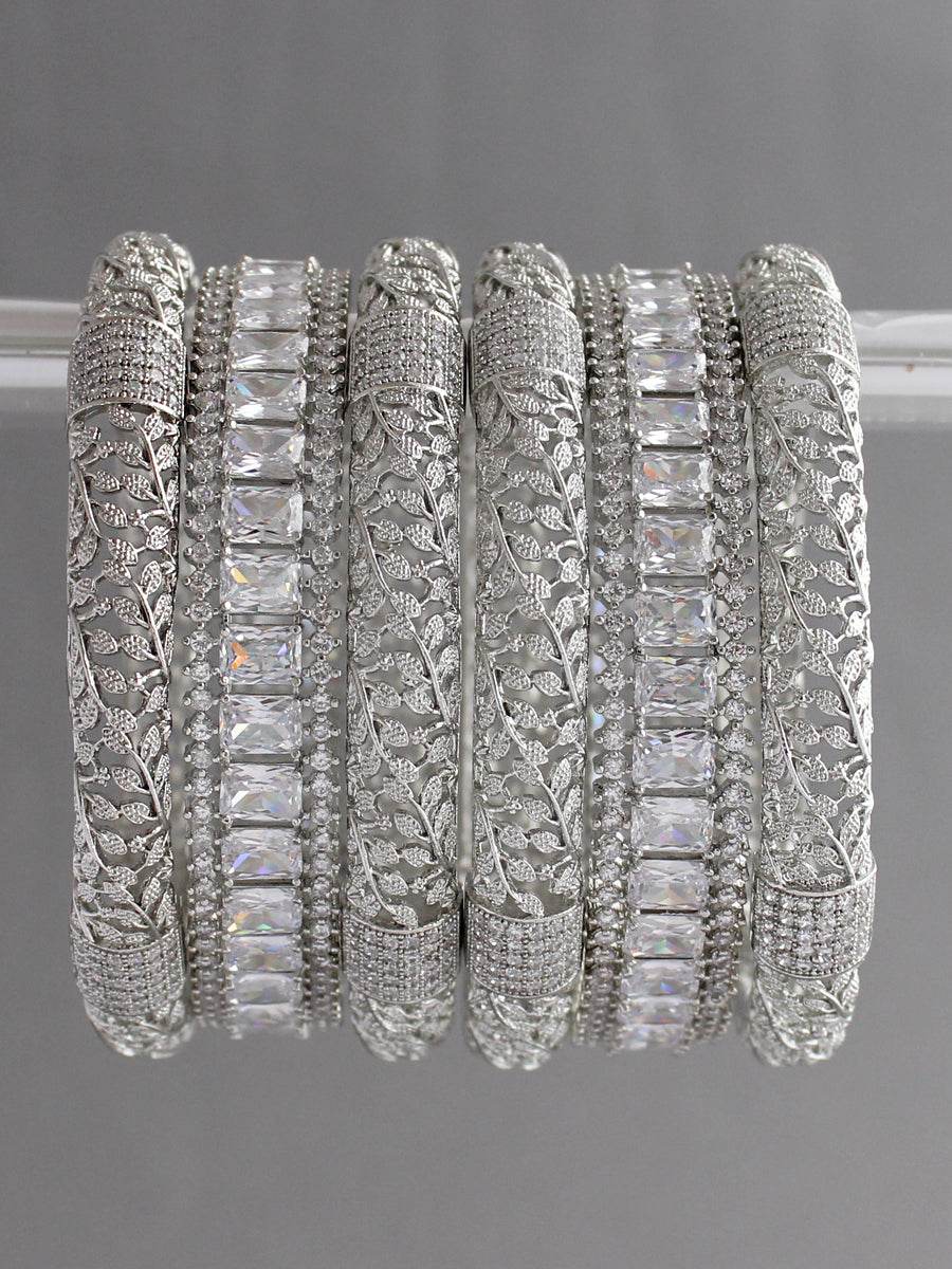 Ishani Bangle Set Silver Bangles T4 Jewels