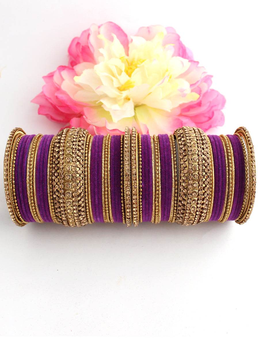 Maryam Bangle Set Purple Bangles T4 Jewels