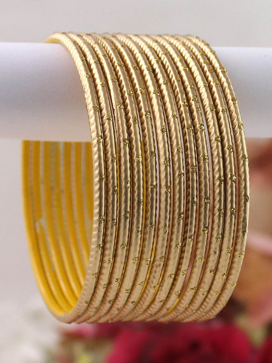 Sia Bangle Set Golden 2.1O Bangles T4 Jewels