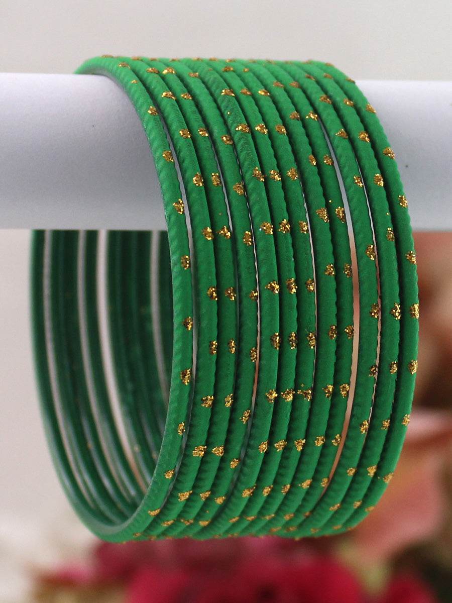 Sia Bangle Set Green 2.6 Bangles T4 Jewels