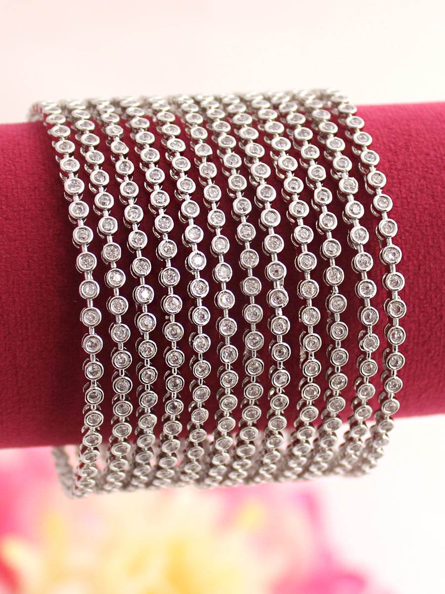 Alvira Bangle Set Silver Bangles T4 Jewels