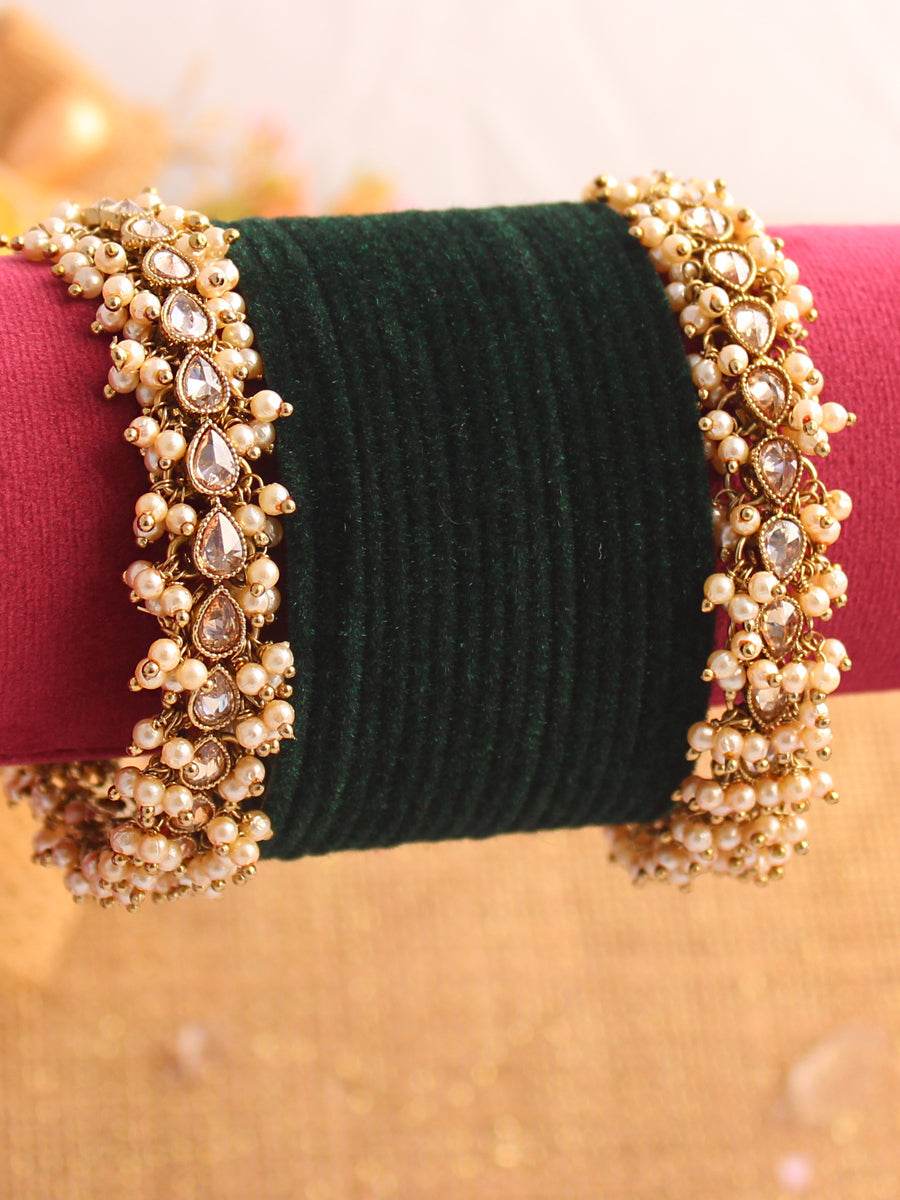 Sharvi Bangle Set Green Bangles T4 Jewels